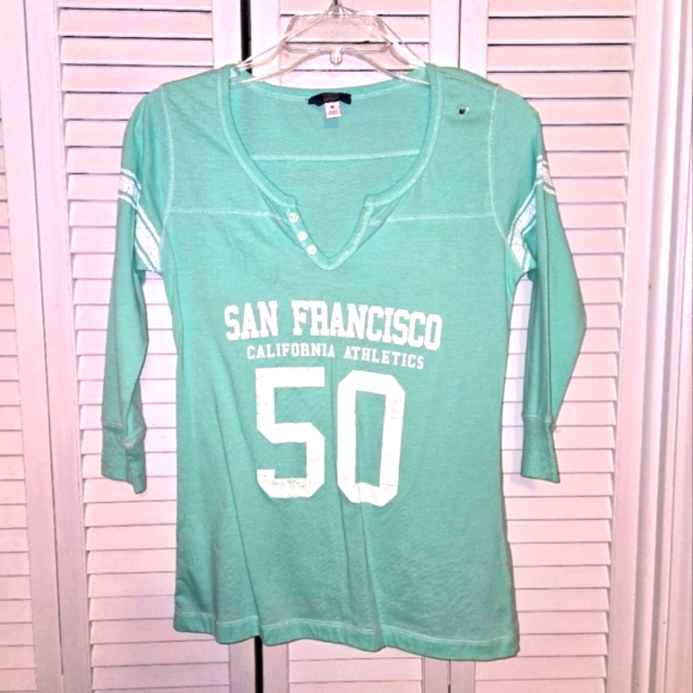 MV Sport Women's M V-neck San Francisco Sporty Tee NEW
